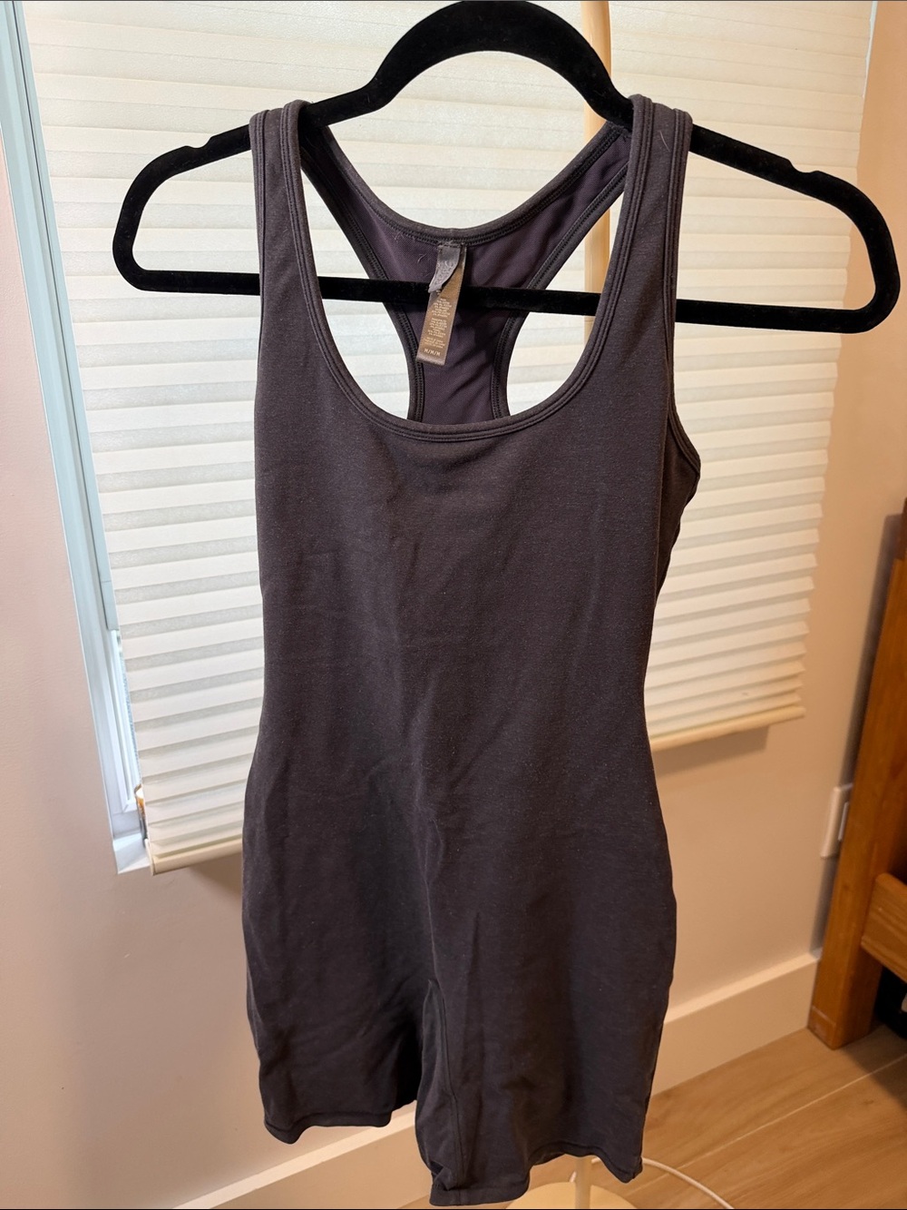 SKIMS Black Racerback Onesie